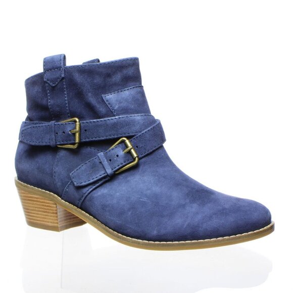 NWT Cole Haan navy blue suede booties - Picture 1 of 4